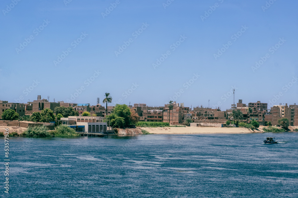 Egyptian Luxury: Luxor Port from Nile Cruise Ship. Egypt Summer Travel