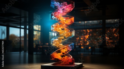 A 3D visualization of a robotic arm in the process