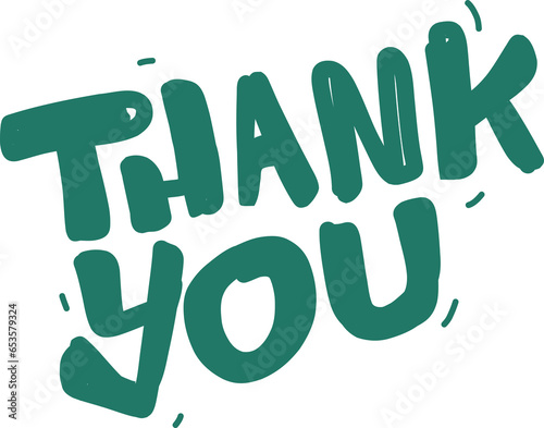 Hand drawn lettering Thank you for greeting card