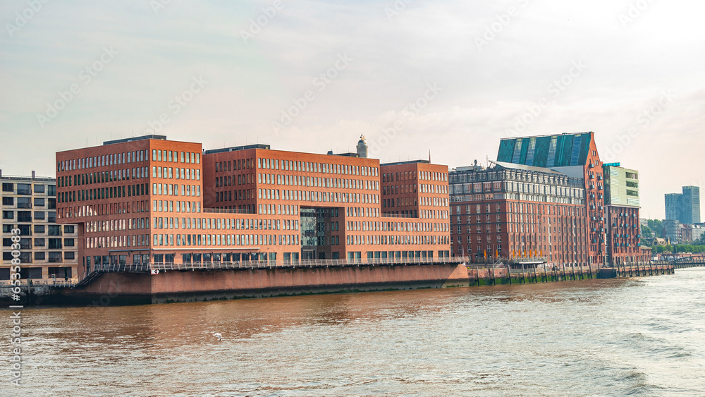 Hamburg, Germany - Hafencity, living and industrial modern houses in