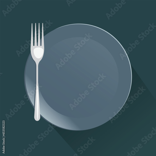 vector illustration of a blank plate.