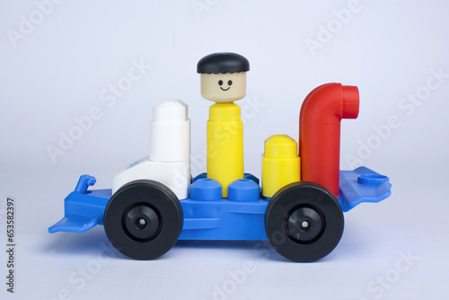 toy car assembly for kids with white background