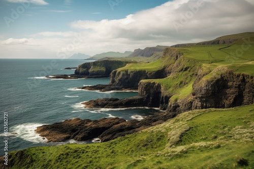 scenic Scottish coastline. Generative AI