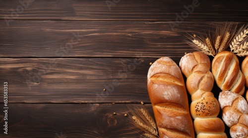 Bread. copyspace and top view for background.