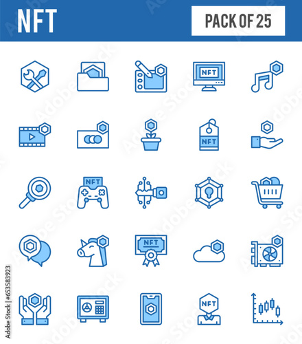 25 NFT Two Color icons pack. vector illustration.