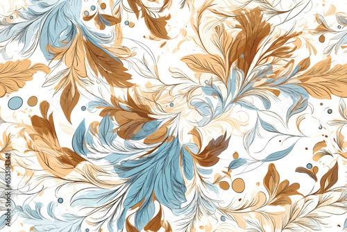 Pattern Watercolor vector art painting illustration flower pattern. textile, ornamental, ornate, hand-drawn, drapery, curl, watercolor, trendy, painting, repeat, fancy, elements, diverse, deco, stain