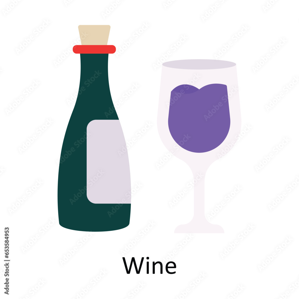 Wine vector Flat Icon Design illustration. Symbol on White background EPS 10 File Wine vector Flat Icon Design illustration. Symbol on White background EPS 10 File