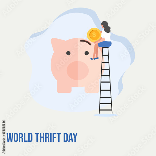 vector graphic of World Thrift Day good for national World Thrift Day celebration. flat design. flyer design.flat illustration.