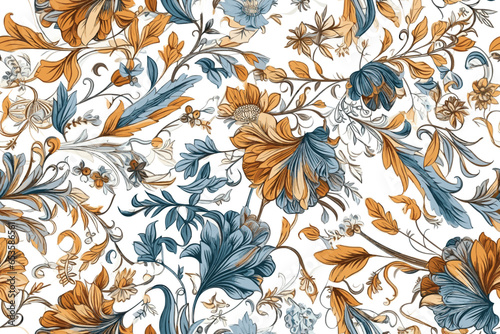 Pattern Watercolor vector art painting illustration flower pattern. textile, ornamental, ornate, hand-drawn, drapery, curl, watercolor, trendy, painting, repeat, fancy, elements, diverse, deco, stain