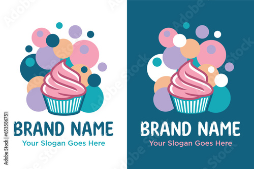 simple modern Cupcake Logo icon. Logo for Cake Shop, Sticker, Label illustration design