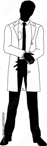 Silhouette person scientist...