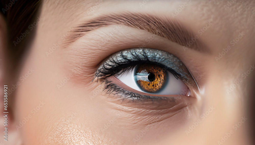 close-up macro shot of female eyes with make-up close-up macro shot of female eyes with make-up