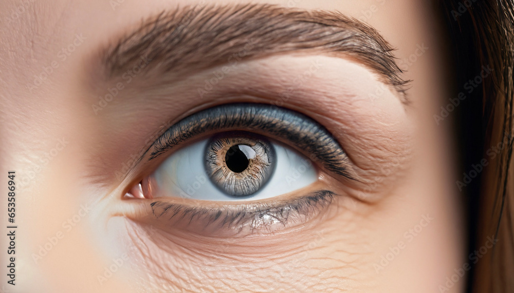 Obraz premium close-up macro shot of female eyes with make-up