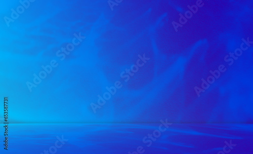 Blue Background Technology Summer Light White Color Shadow Floor Studio Room Wall Pastel Two Tone Neon Abstract Dark Smoke Black Effect Glow Spotlight Gradient Table Backdrop Product Cosmetic Podium.