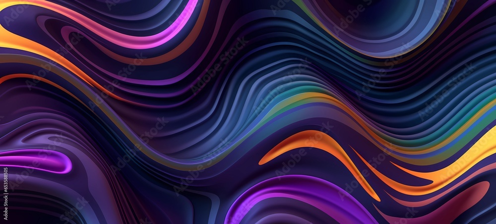 Fototapeta premium Abstract colorful liquid texture on black background