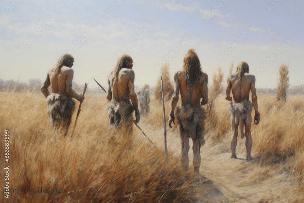 Illustration of prehistoric people