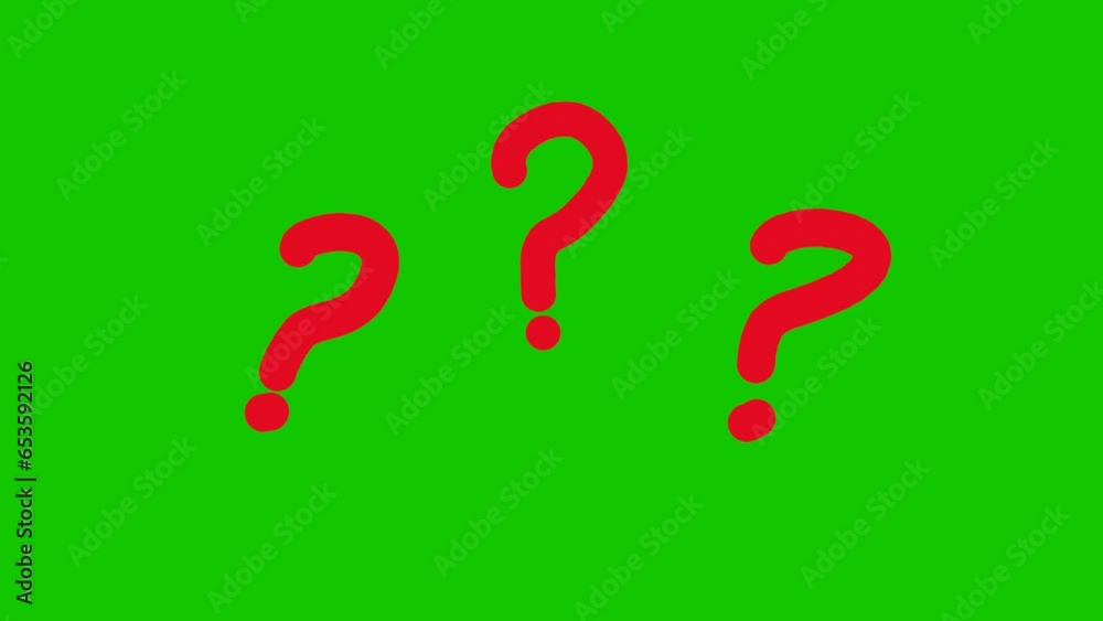 Animation of three question marks isolated with green, ask question symbol Animation of three question marks isolated with green, ask question symbol