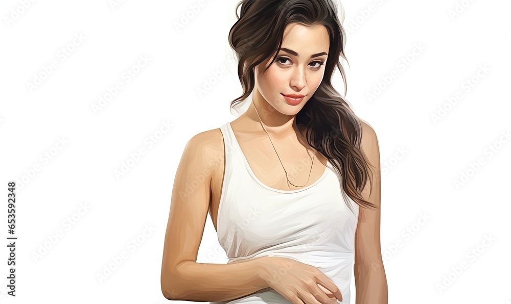 The summer heat was no match for the woman's cool and comfortable white tank top. The summer heat was no match for the woman's cool and comfortable white tank top.