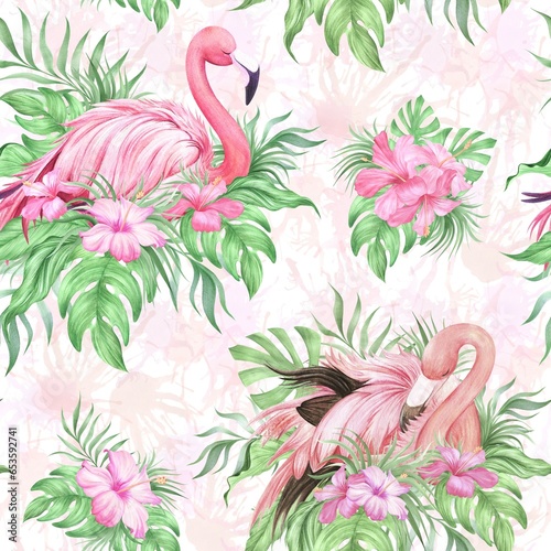 Flamingo seamless patterrn