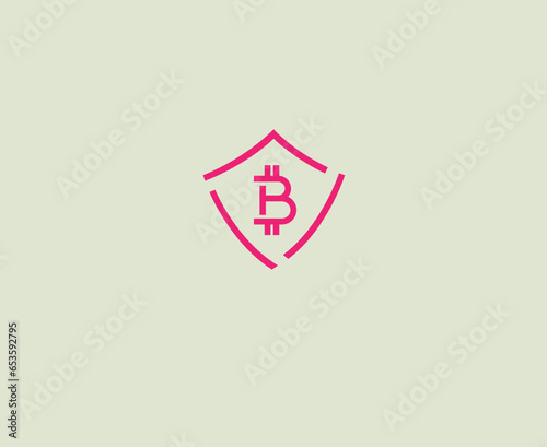 Icon Security in the IT sector, cryptocurrency, electronic data protection, shield,  stablecoins, blockchain, bitcoin