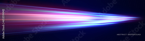 Abstract background of luminous lines. Neon lines. Laser rays. Abstract blue light lines on dark background. Futuristic technology style. Vector illustration road