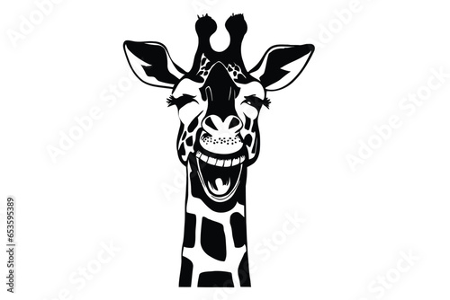 Chuckling Giraffe: High-Resolution Vector Art for a Lighthearted Laugh