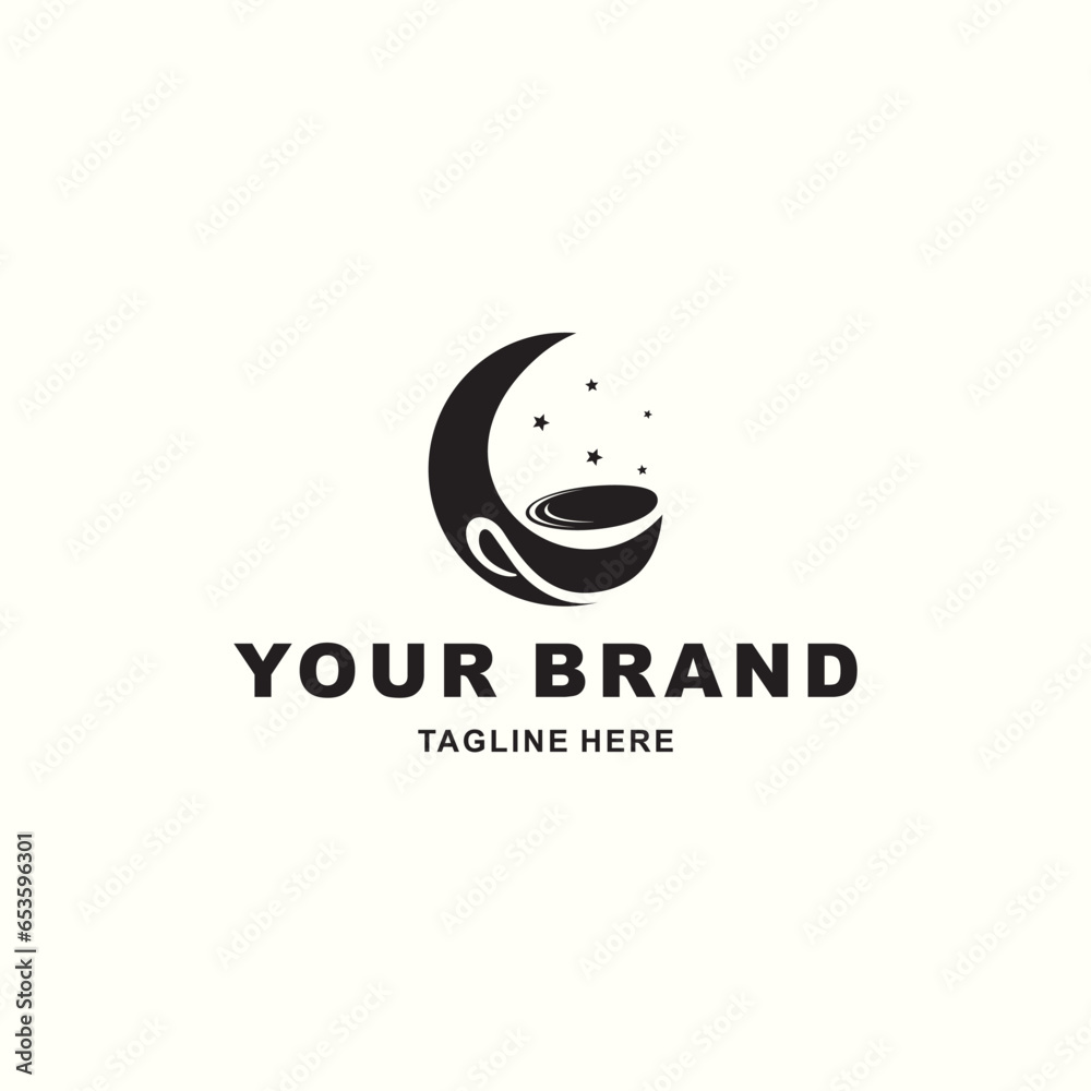 black moon and star coffee cup logo for your coffee business black moon and star coffee cup logo for your coffee business