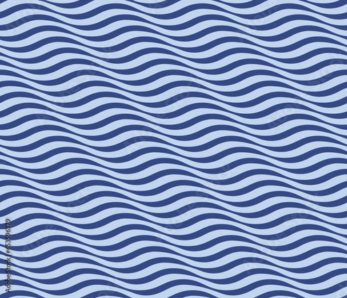Japanese River Wave Line Vector Seamless Pattern