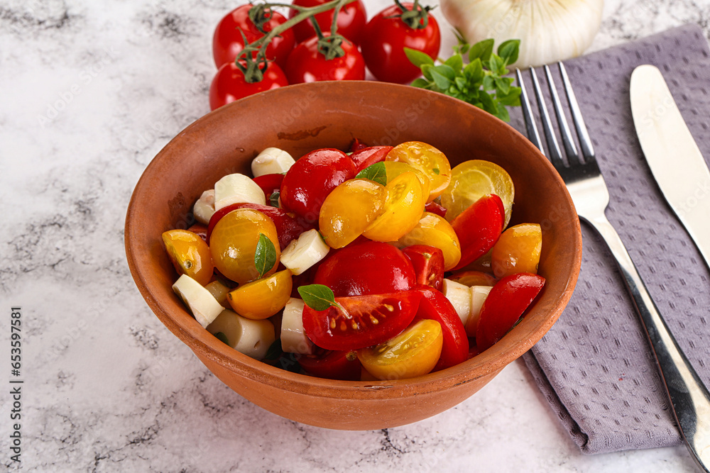 Italian Caprese salad with tomato and mozzarella Italian Caprese salad with tomato and mozzarella