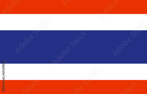 Thai national flag, unique blue, white and red. Official colors vector eps10.