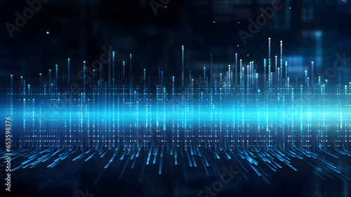 abstract background with glowing lines with clouds. Cloud computing technology and big data concept or data analytic information. Artificial intelligence