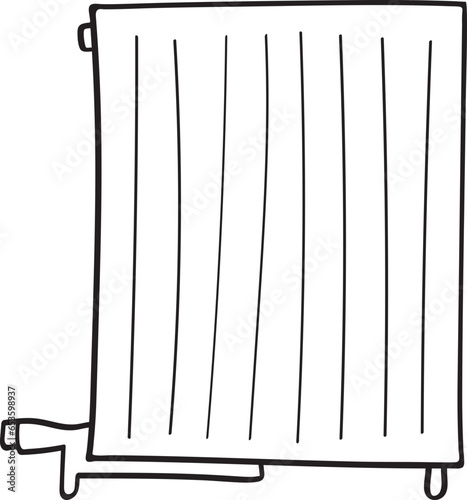 Radiator icon outline isolated on transparent background. Home heater vector clipart illustration