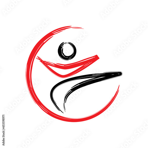 Martial art icon logo vector template.