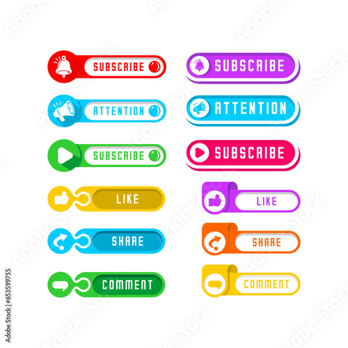 vector labels of various kinds of subscribe signs, technology infographic elements