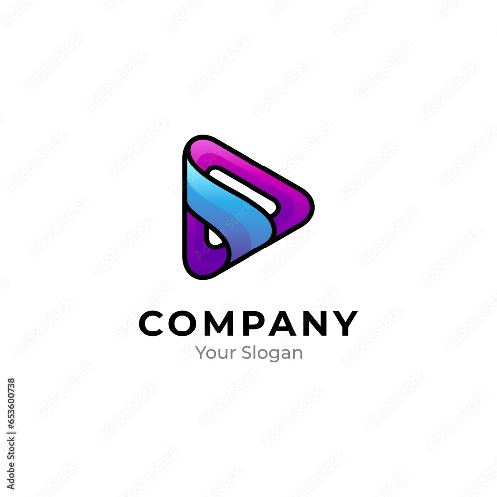 Media play logo design concept Media play logo design concept