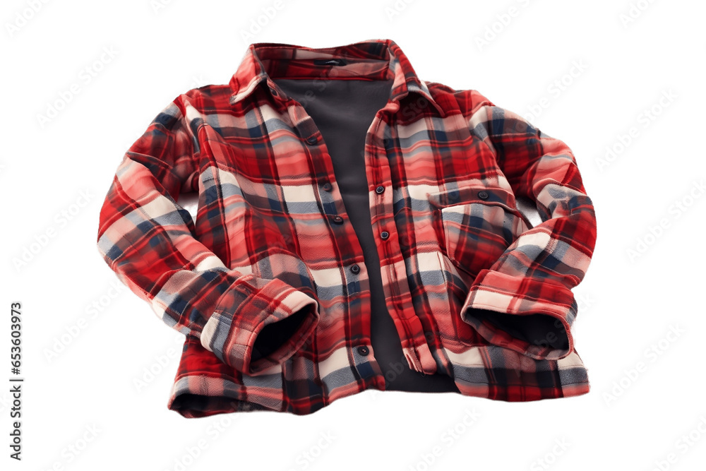 Flannel Shirt for Fall Season Isolated on Transparent Background. Stock