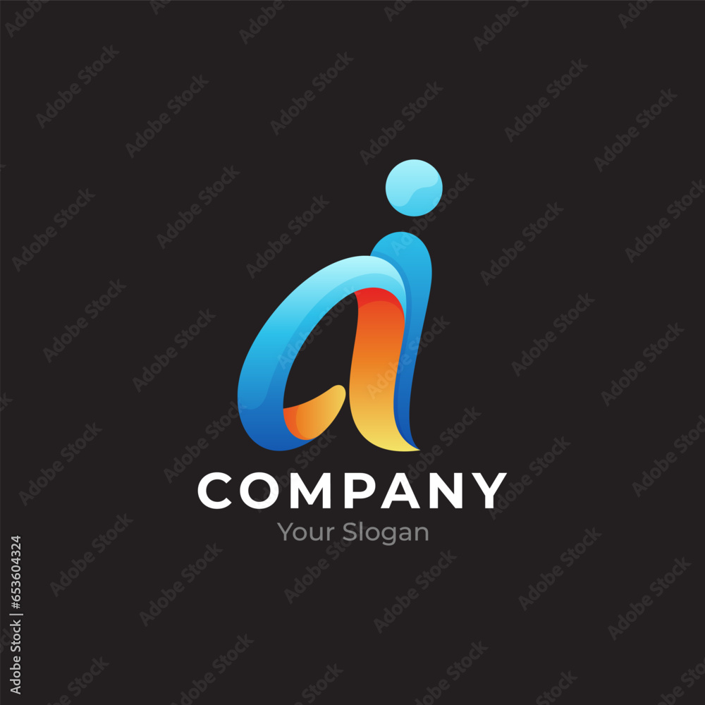 ai letter typographic logo design ai letter typographic logo design