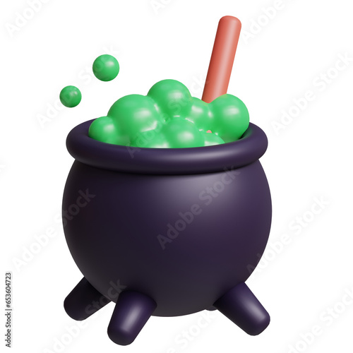 3d rendering magic cauldron