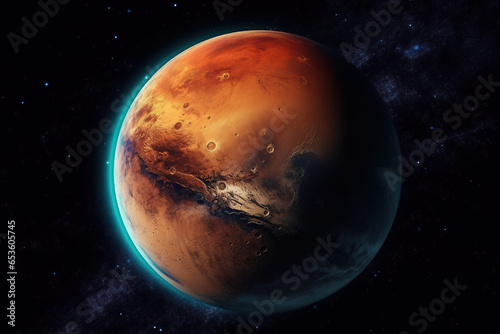 Planet Mars in space. 