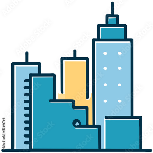 illustration of a building with reflection cloud computing concept illustration skyscrapers buildings architecture city icon