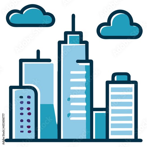 cloud computing concept illustration skyscrapers buildings architecture city icon