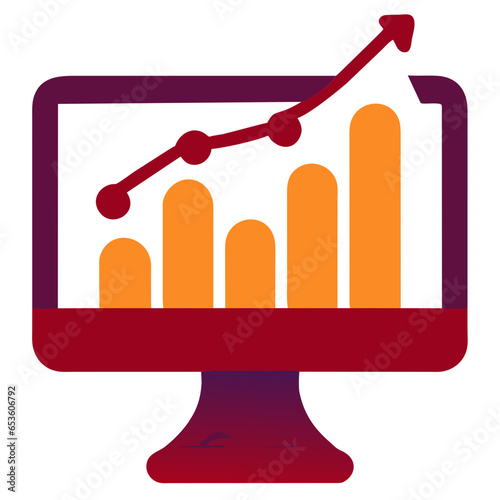 graph on a laptop