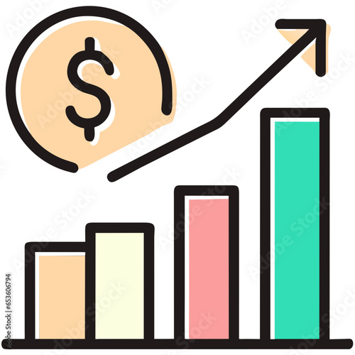 business graph icon economic growth vector 