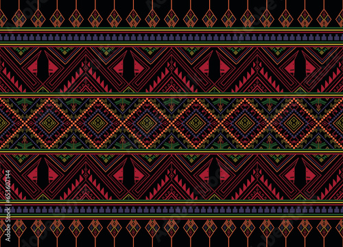 Ethnic Ikat Asian pattern. Naga or big snake chevron details art color seamless pattern background. Ues for fabric, textile, home interior decoration elements, wrapping, upholstery, animal, monster.