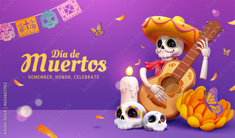 3D Day of the dead poster