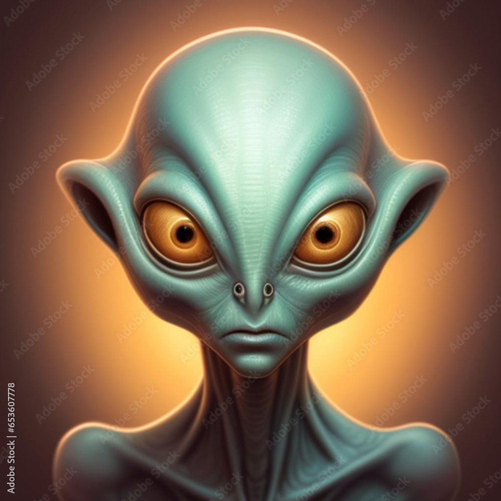 Portrait of an alien being from another planet. Generative AI Portrait of an alien being from another planet. Generative AI