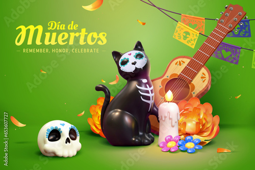 3D Day of the dead poster