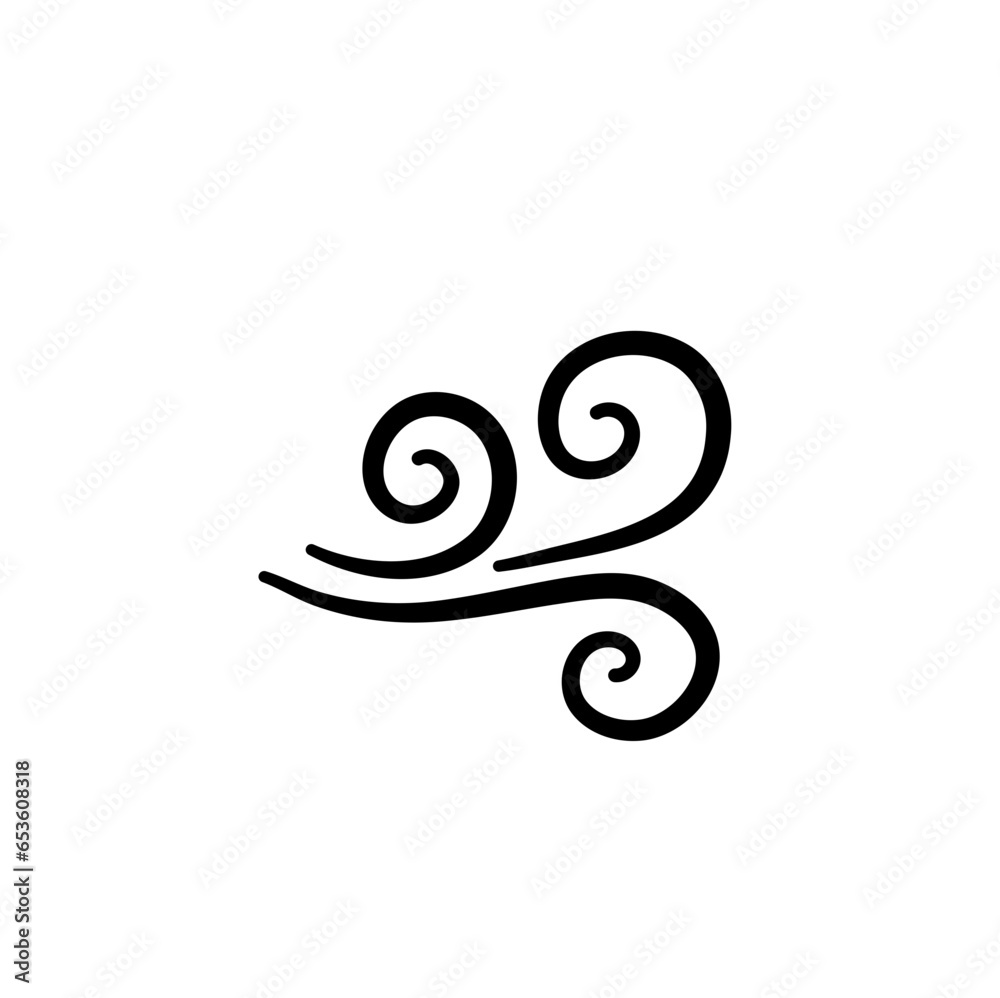 Hand drawn wind air flow icon Hand drawn wind air flow icon