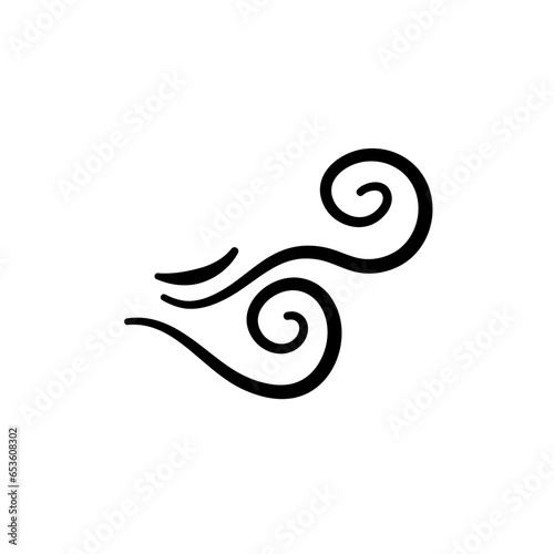 Hand drawn wind air flow icon 