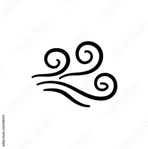 Hand drawn wind air flow icon 